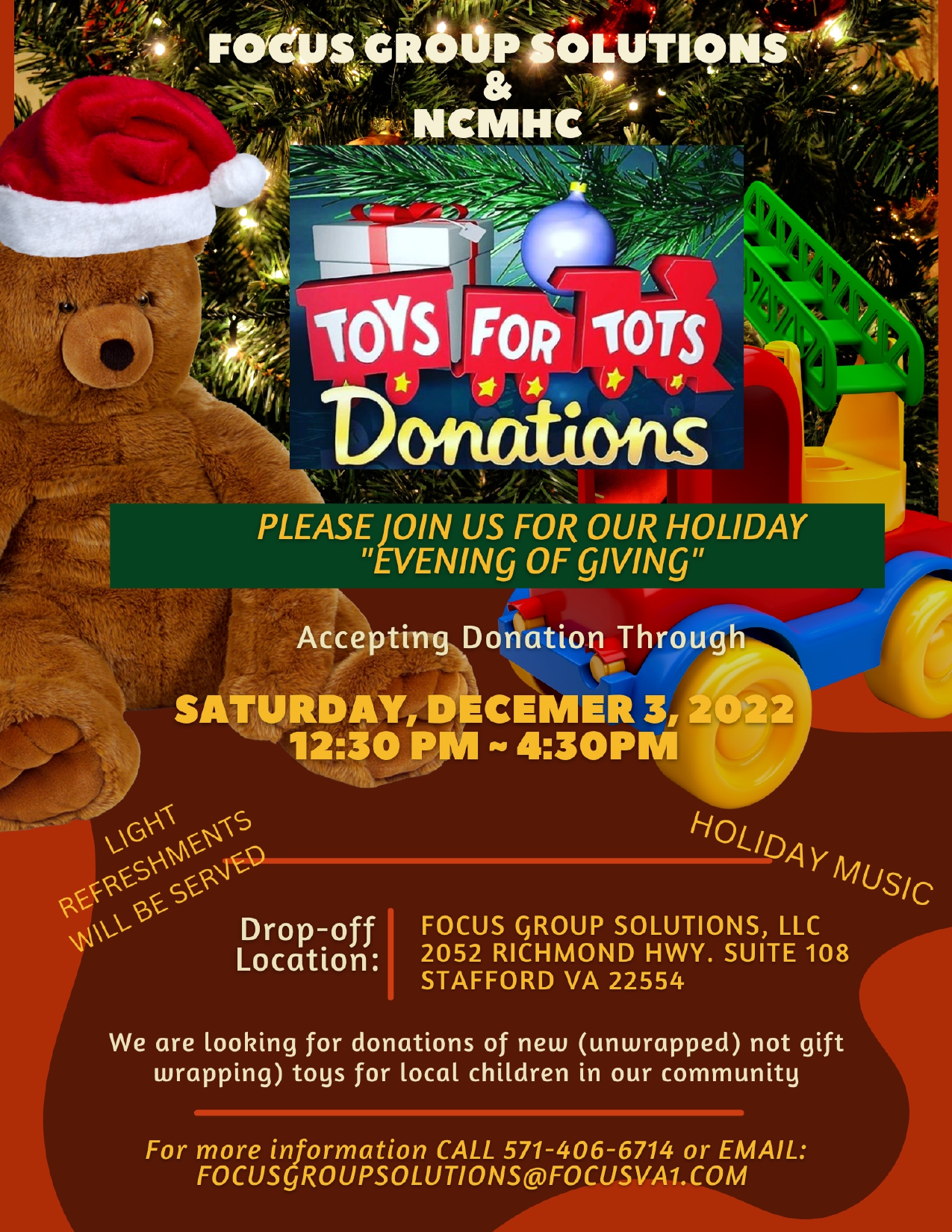 <h1 class="tribe-events-single-event-title">Toys for Tots –  An Evening of Giving</h1>